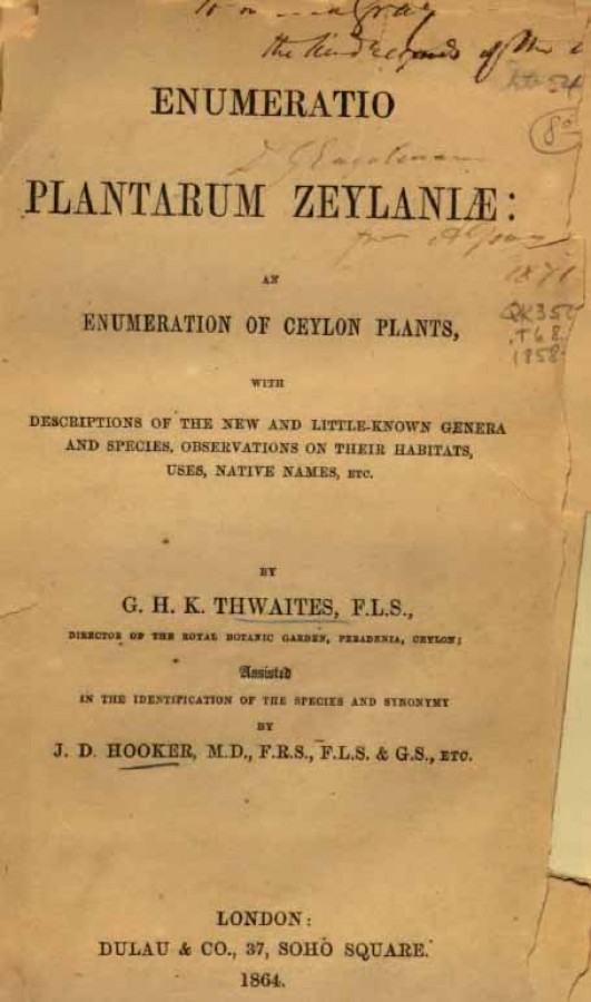 F - Enumeration Plantarum Zeylaniae : An Enumeration of Ceylon Plants