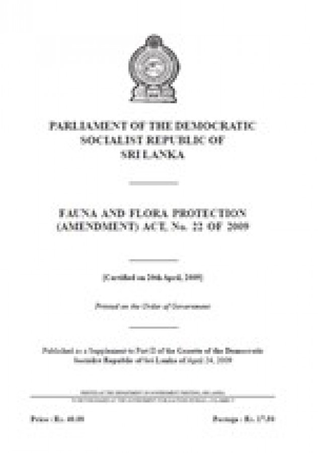 AC - Flora and Fauna Protection (amendment) Act - No 22 of 2009